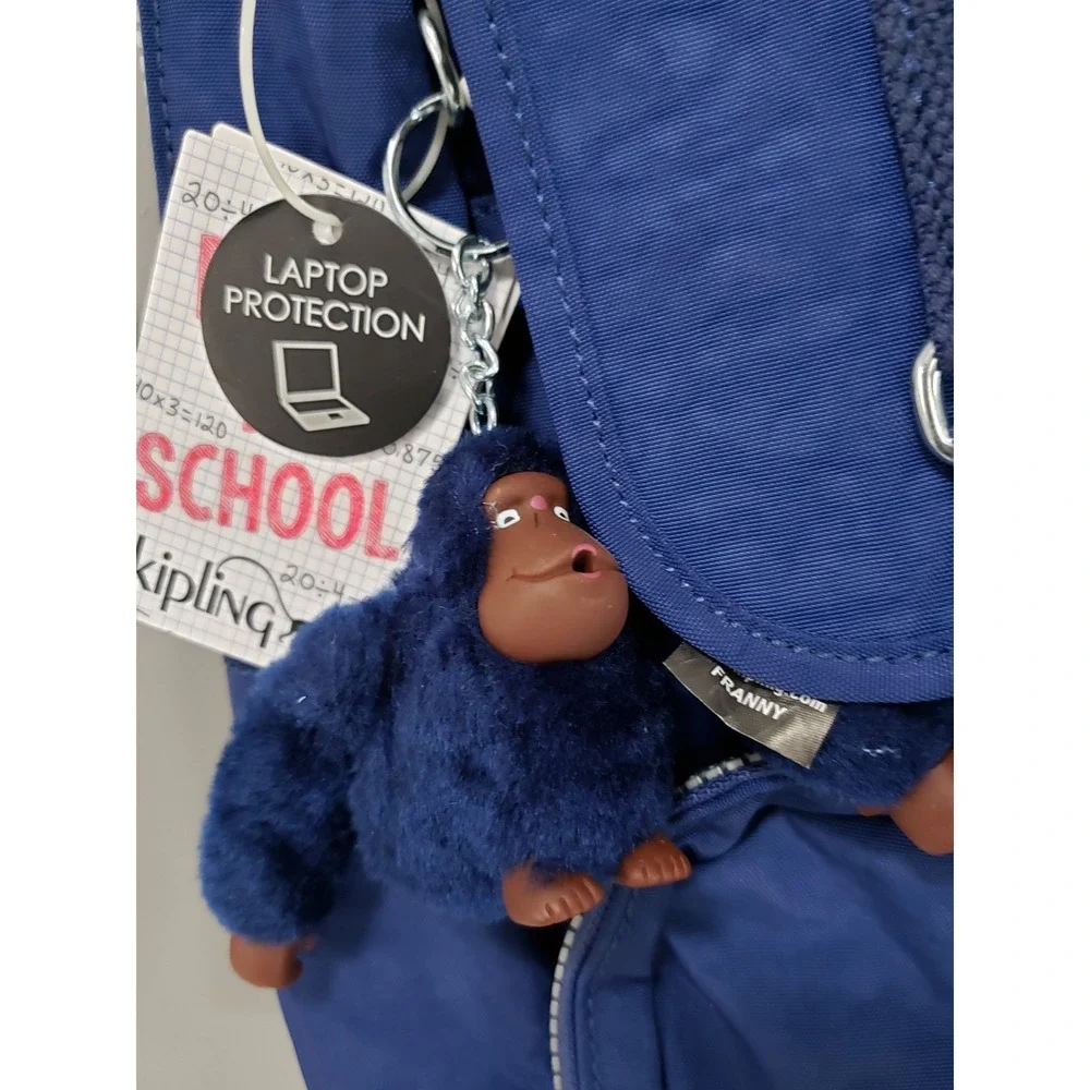 NEW Kipling‎ Odell Backpack Nylon Laptop Bag BP4043 solid ink navy blue